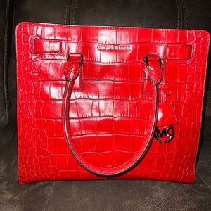 MK Red Tote Bag
